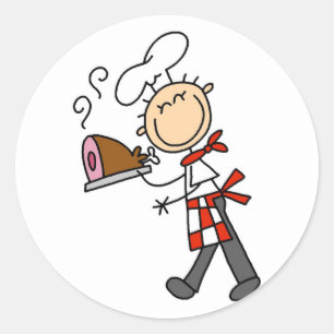 Koch mit Baked Ham T-Shirts und Geschenken Runder Aufkleber
