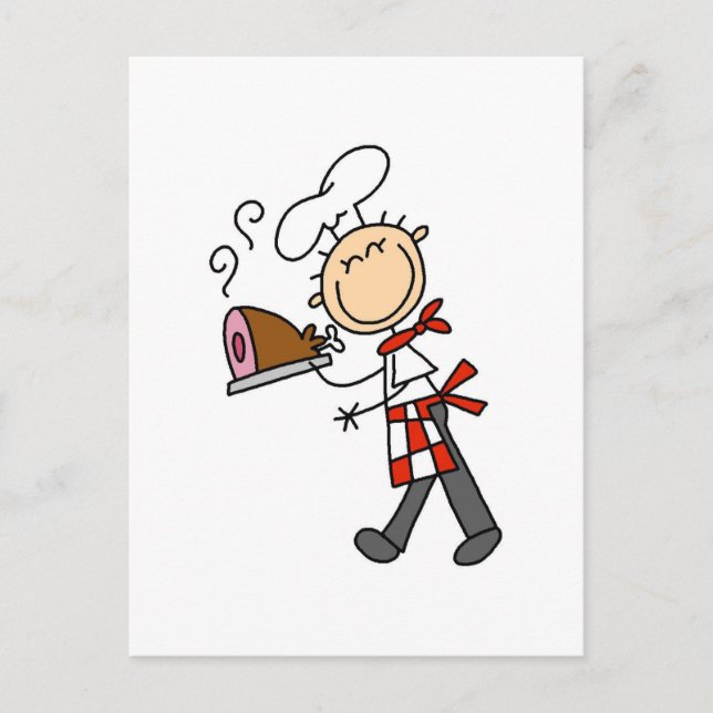 Koch mit Baked Ham Tshirts und Geschenken Postkarte (Vorderseite)
