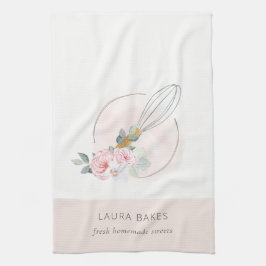 Koch mit blütenfarbenem Holzblasenblau Geschirrtuch