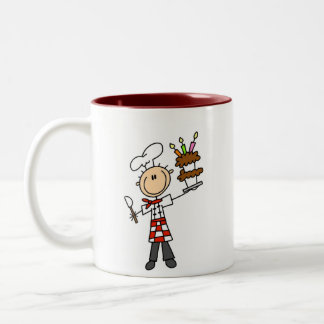 Koch mit der Geburtstags-Kuchen-Tasse Zweifarbige Tasse