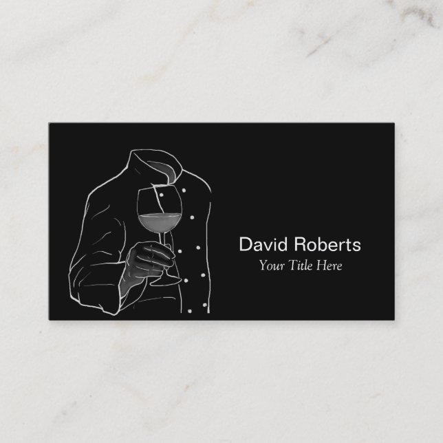 Koch mit einem Wein-Ereignis-Catering beruflich Visitenkarte (Vorderseite)
