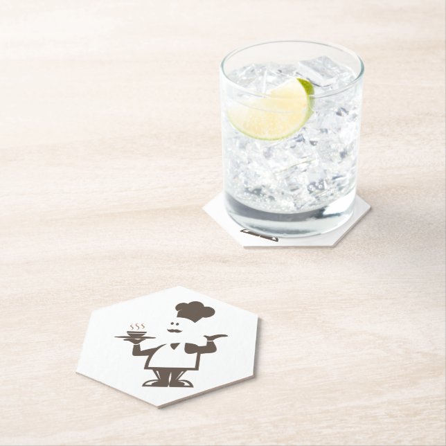 Koch mit einer Schüssel Suppe Untersetzer (Vor Ort)