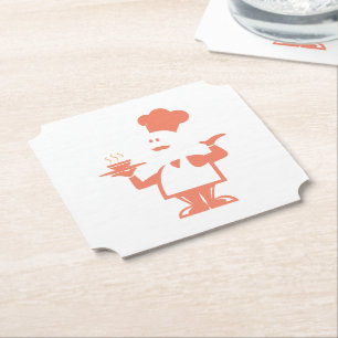 Koch mit einer Schüssel Suppe Untersetzer