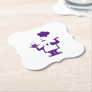 Koch mit einer Schüssel Suppe Untersetzer