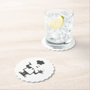 Koch mit einer Schüssel Suppe Untersetzer