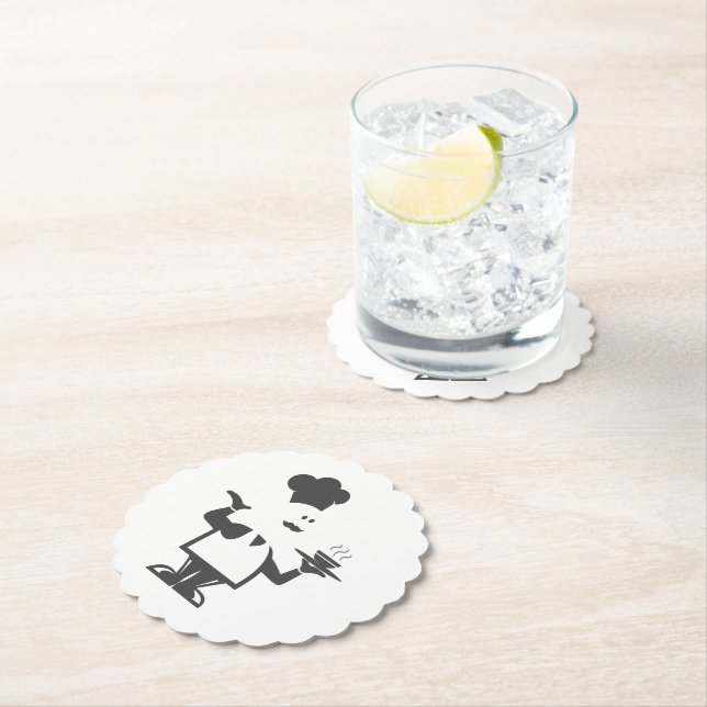 Koch mit einer Schüssel Suppe Untersetzer (Vor Ort)