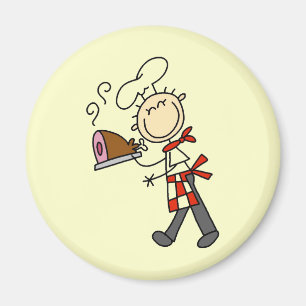 Koch mit gebackenem Schinken Magnet