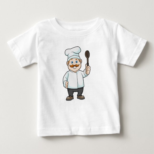 Koch mit Koch Hut & Soup Löffel Baby T-shirt (Vorderseite)