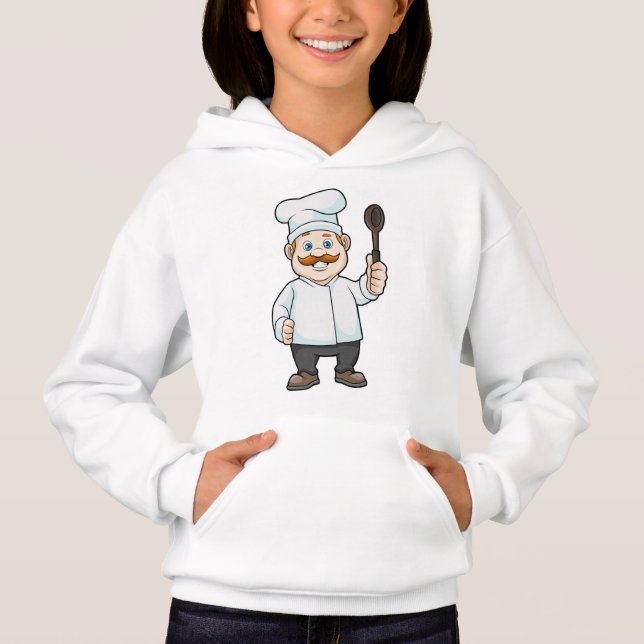 Koch mit Koch Hut & Soup Löffel Hoodie (Vorderseite)