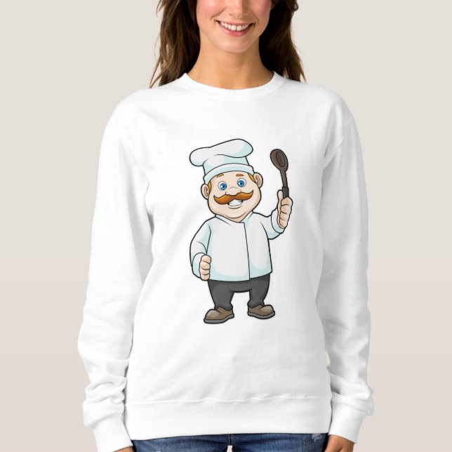 Koch mit Koch Hut & Soup Löffel Sweatshirt (Vorderseite)
