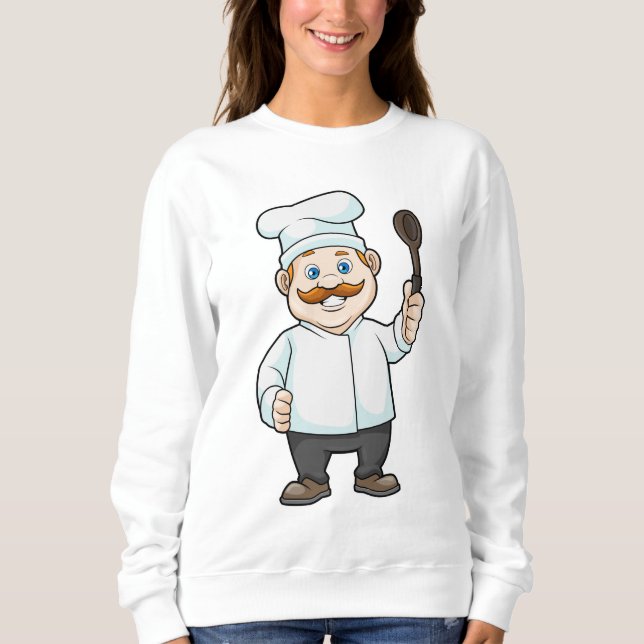 Koch mit Koch Hut & Soup Löffel Sweatshirt (Vorderseite)