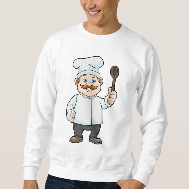 Koch mit Koch Hut & Soup Löffel Sweatshirt (Vorderseite)