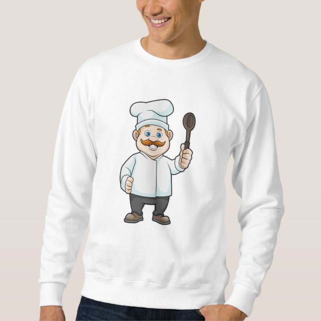 Koch mit Koch Hut & Soup Löffel Sweatshirt (Vorderseite)