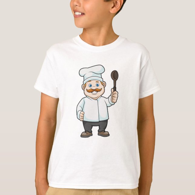 Koch mit Koch Hut & Soup Löffel T-Shirt (Vorderseite)