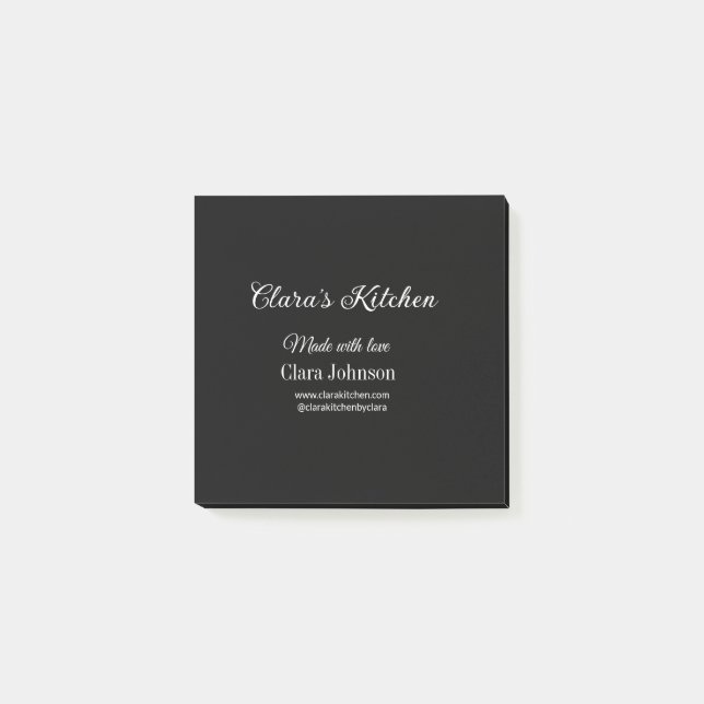 Koch mit Kochecke und Name des Restaurants Post-it Klebezettel (Vorderseite)