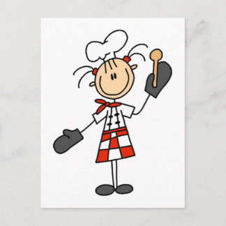 Koch mit Oven Mitten Postkarte