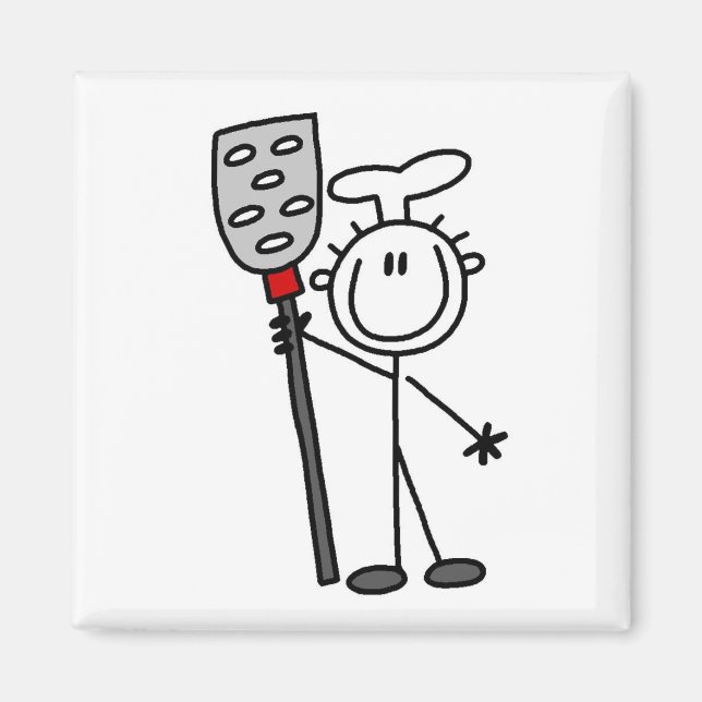 Koch mit Pfanne Magnet (Vorne)
