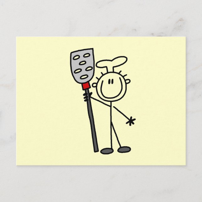 Koch mit Pfanne Postkarte (Vorderseite)