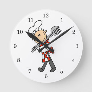 Koch Mit Salatzange Runde Wanduhr