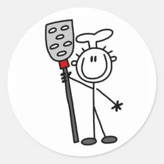 Koch mit Spatula Runder Aufkleber