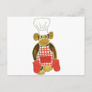 Koch Monkey Red Postkarte
