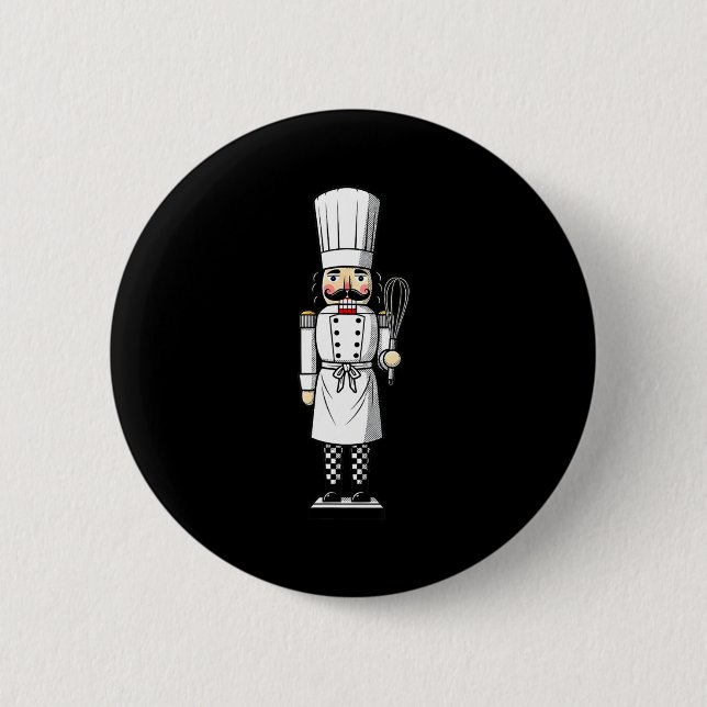 Koch Nussknacker Kochmütze Weihnachten  Button (Vorderseite)