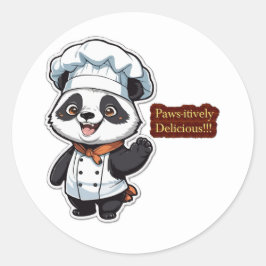 Koch Panda Cartoon - Kulinarischer Charakter Runder Aufkleber