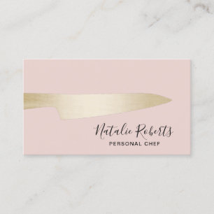 Koch Pastry Gold Knife Elegant Rosa Visitenkarte