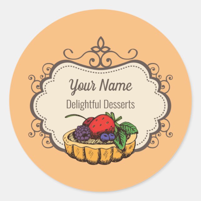 Koch Pfirsichpfirsichpfirsichpfirsichpfirsiche Runder Aufkleber (Vorderseite)