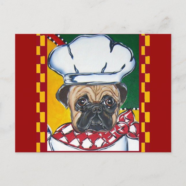 Koch Pug Postkarte (Vorderseite)