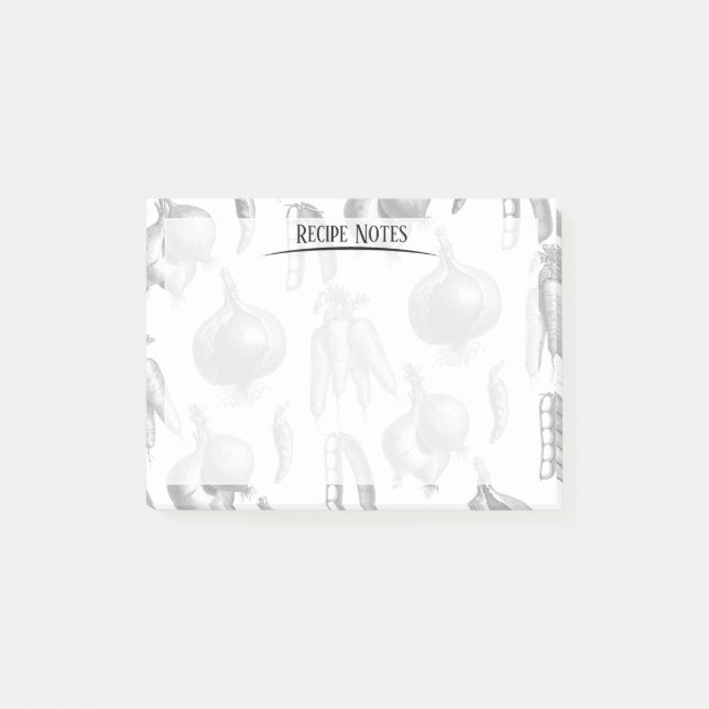Koch Rezept Gemüse Gemüse Muster Küche Post-it Klebezettel (Vorderseite)