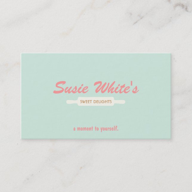 Koch-Rolling-Button Niedlich Retro-Bäcker Nr. 3 Visitenkarte (Vorderseite)