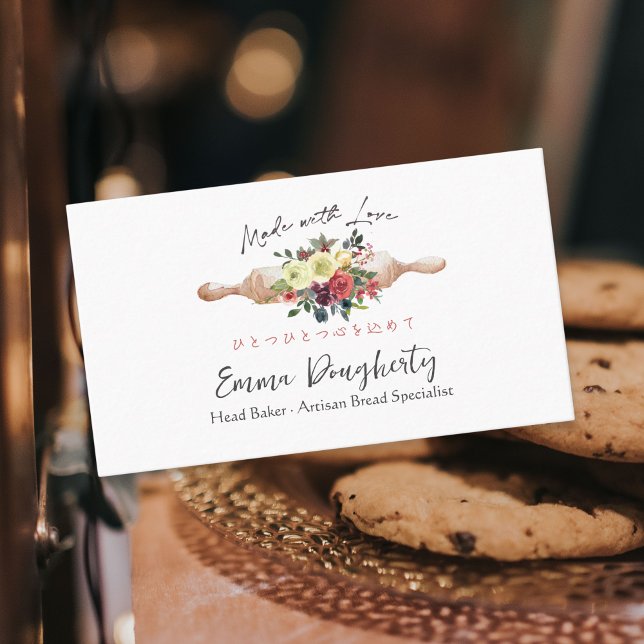 Koch Rote Floral Rolling Button Backtriebwerk Uten Visitenkarte (Von Creator hochgeladen)