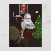 Koch Santa mit Geburtstagskuchen