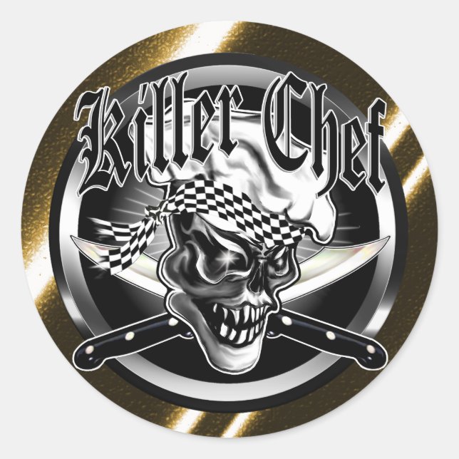 Koch Schädel 5 Runder Aufkleber (Vorderseite)