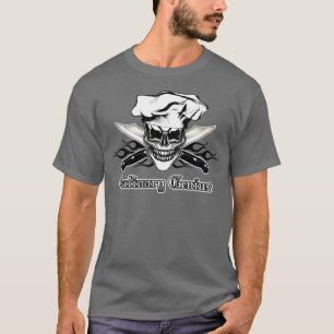 Koch Schädel 6 Kulinarisches Genie 3 Schwarze Flam T-Shirt