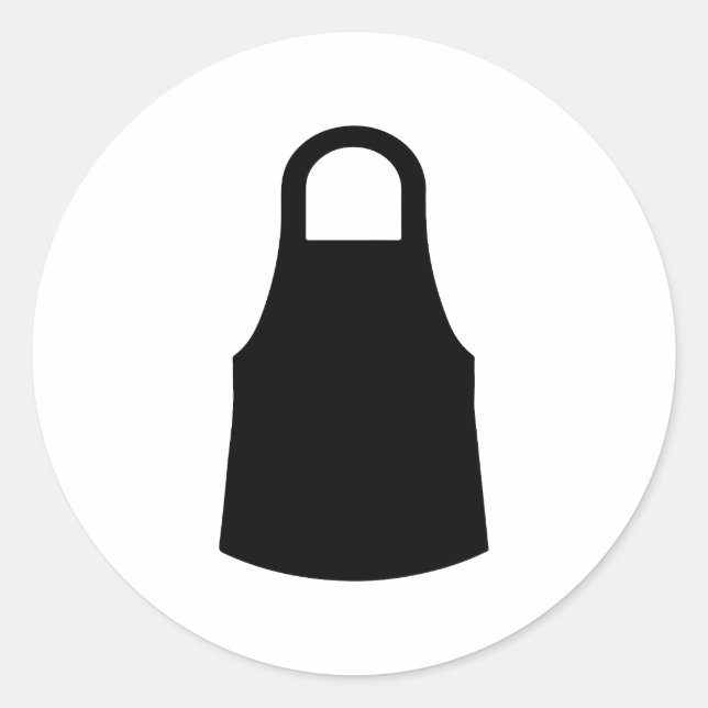 Koch Schürze Silhouette Runder Aufkleber (Vorderseite)