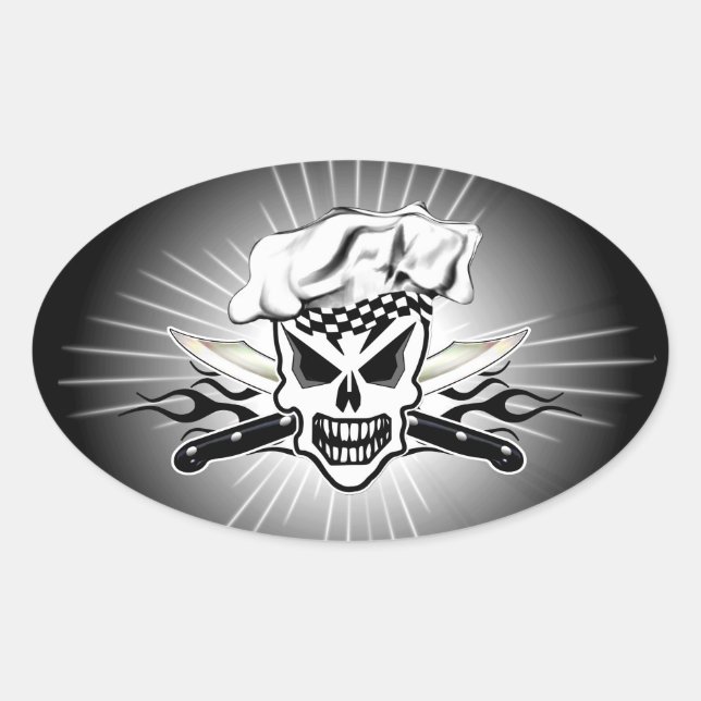 Koch Skull and Flaming Koch Knies 2 Ovaler Aufkleber (Vorderseite)