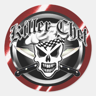 Koch Skull und Crossed Koch Knies 2 Runder Aufkleber