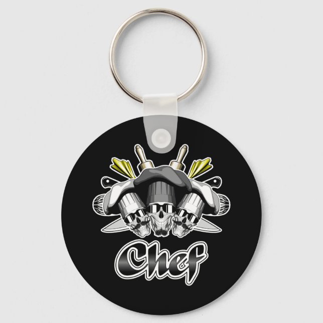 Koch Skull und Tools des Handels Schlüsselanhänger (Vorderseite)