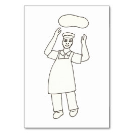 Koch Tossing Pizza Reading Flashcards für Erwachse Tischnummer