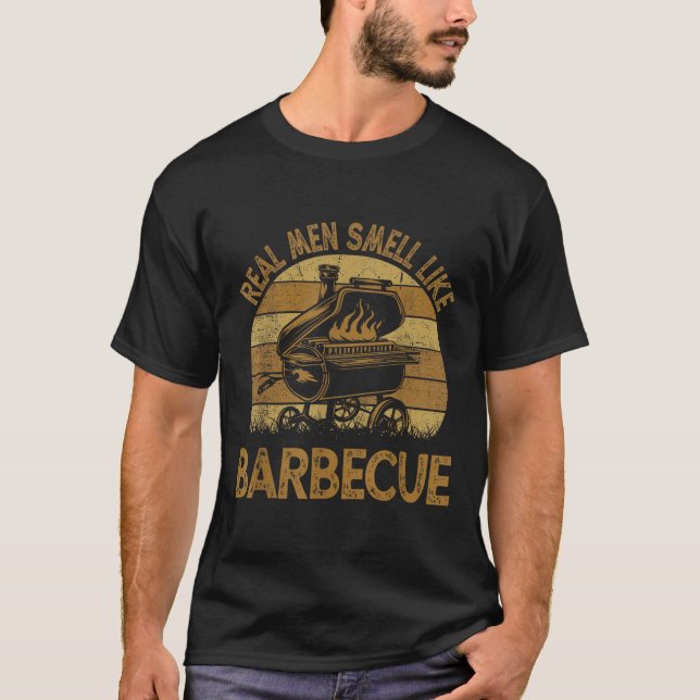 Koch Vater Grillen Real Men riechen wie sonniges G T-Shirt (Vorderseite)