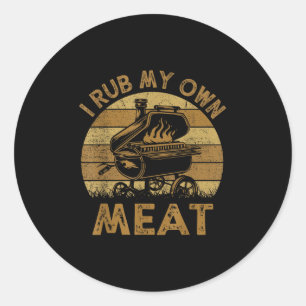 Koch Vater I Rub My Own Meat Grillen Funny Barbequ Runder Aufkleber