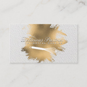 Koch Whisk   Spatter   Weiße Textur Visitenkarte