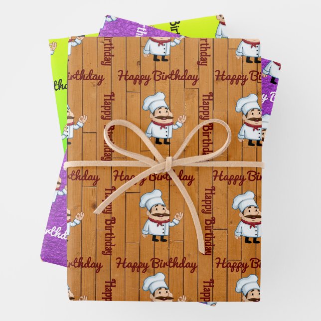 Koch Wrapping Paper Flat Sheet Set 3 Geschenkpapier Set (Beispiel)