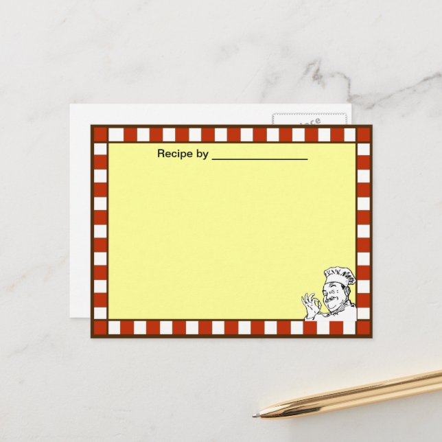 Koch Zugelassene Recipe Blank Card Postkarte (Vorderseite/Rückseite Beispiel)