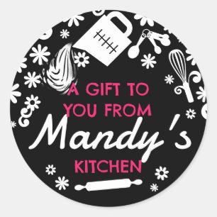 Koch zum Messen des Spritzgießkuchengebäcks Runder Aufkleber