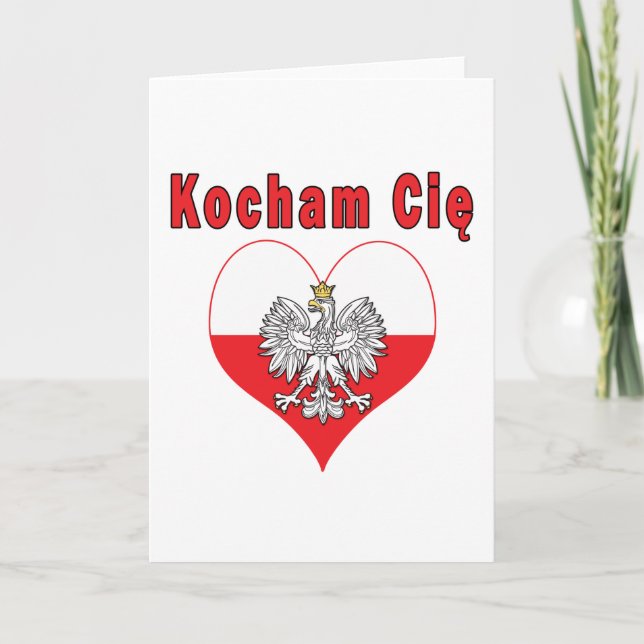 Kocham Cie Eagle Herz Feiertagskarte (Vorderseite)