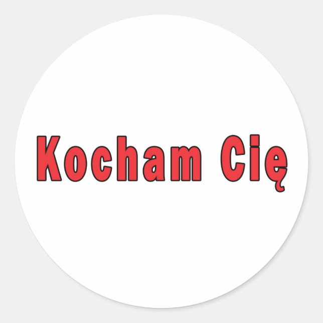 Kocham Cie - I Liebe Sie Runder Aufkleber (Vorderseite)