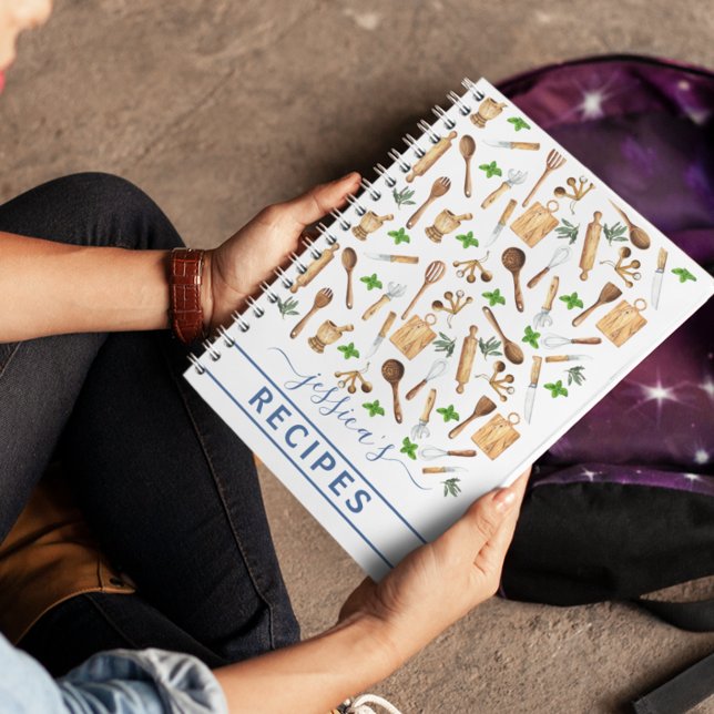 Kochbuch Aquarellrezepte Utensitis Backbäcker Notizbuch (Von Creator hochgeladen)